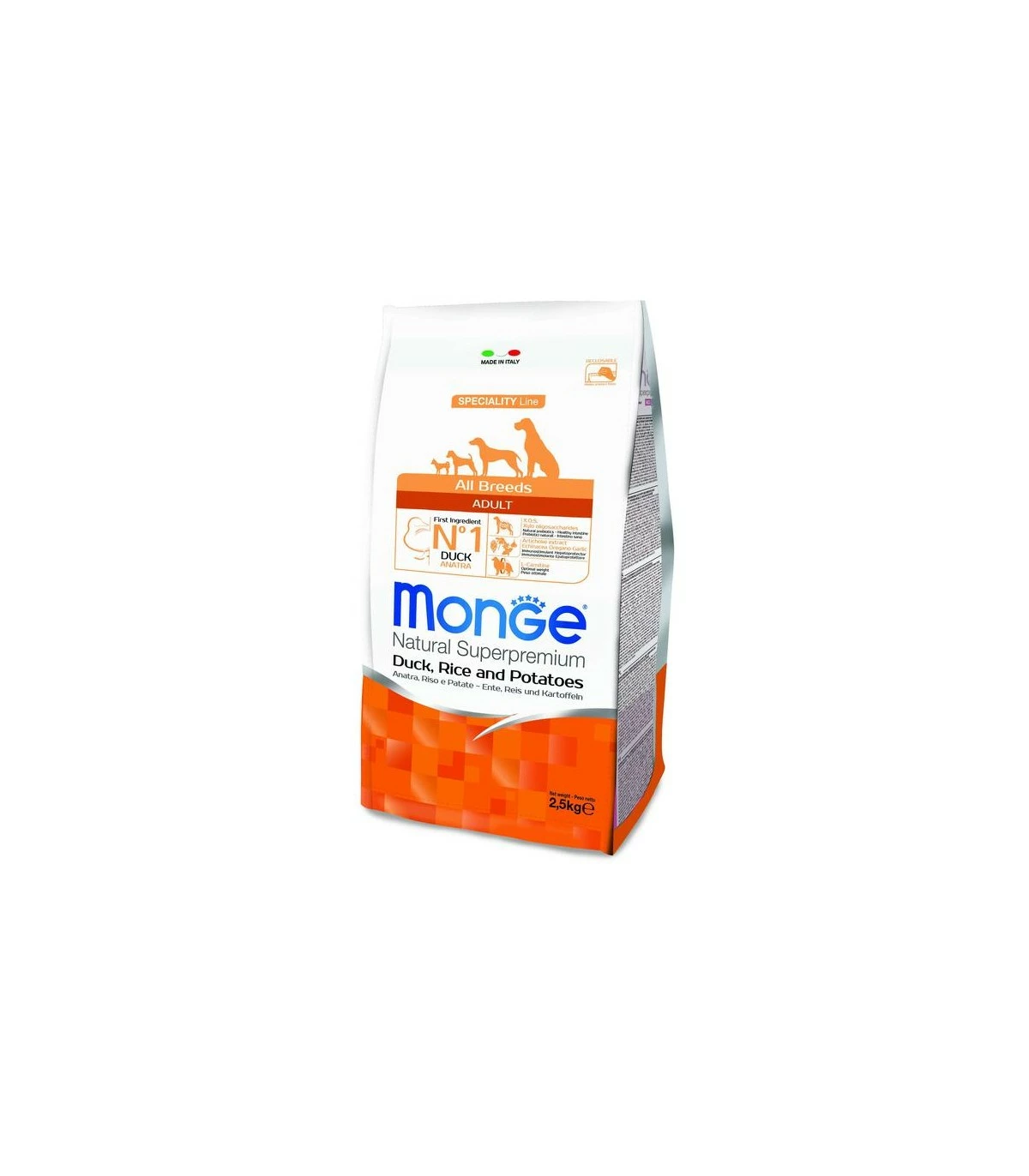 Monge Cane Adult All Breeds Anatra Riso E Patate 2,5 Kg 3 Monge Cane Adult All Breeds Anatra Riso E Patate 2,5 Kg