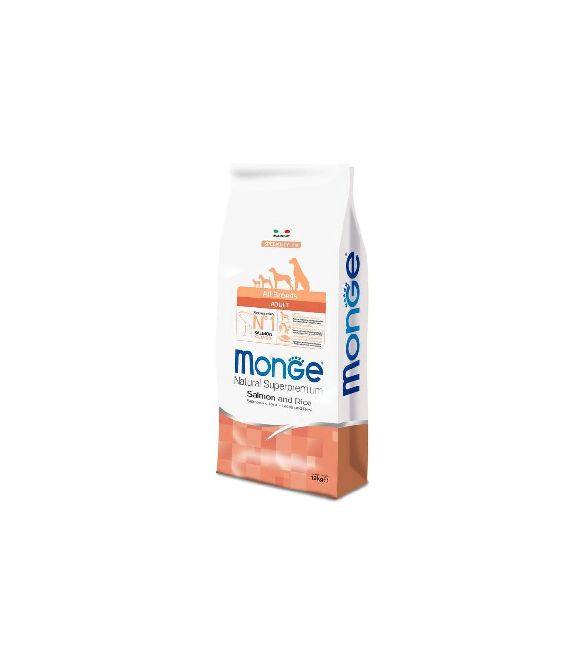 Monge Cane Adult All Breeds Salmone E Riso 12 Kg 3 Monge Cane Adult All Breeds Salmone E Riso 12 Kg