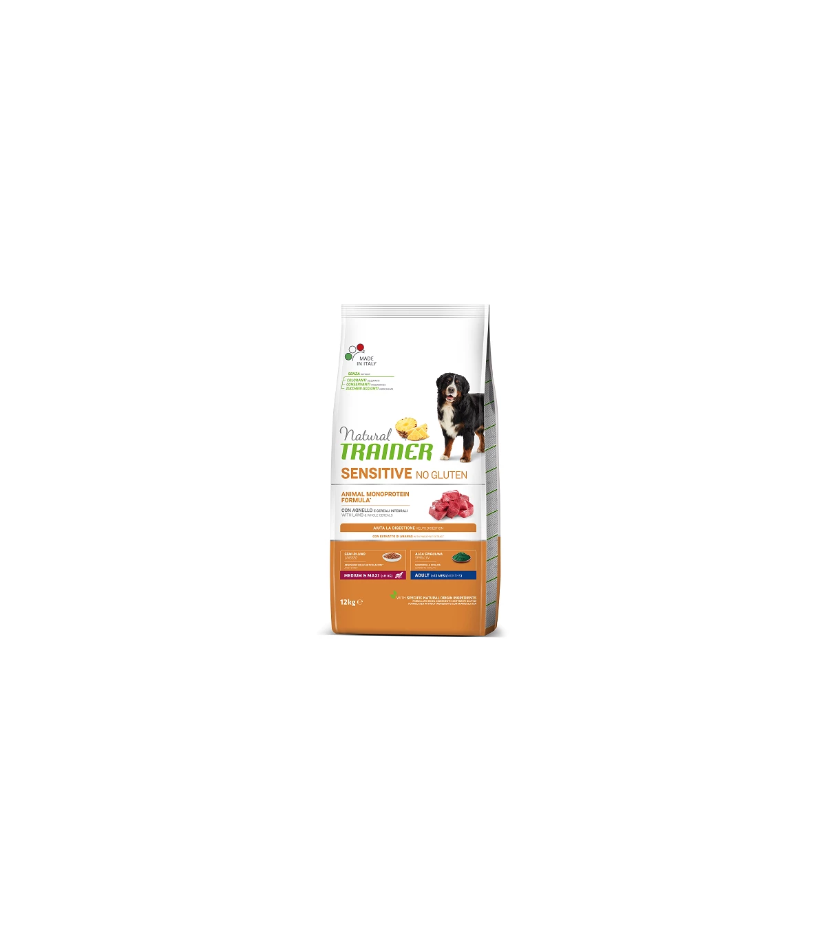 Natural Trainer Sensitive No Gluten Cane Medium & Maxi Adult Agnello 12 Kg 3 Natural Trainer Sensitive No Gluten Cane Medium & Maxi Adult Agnello 12 Kg
