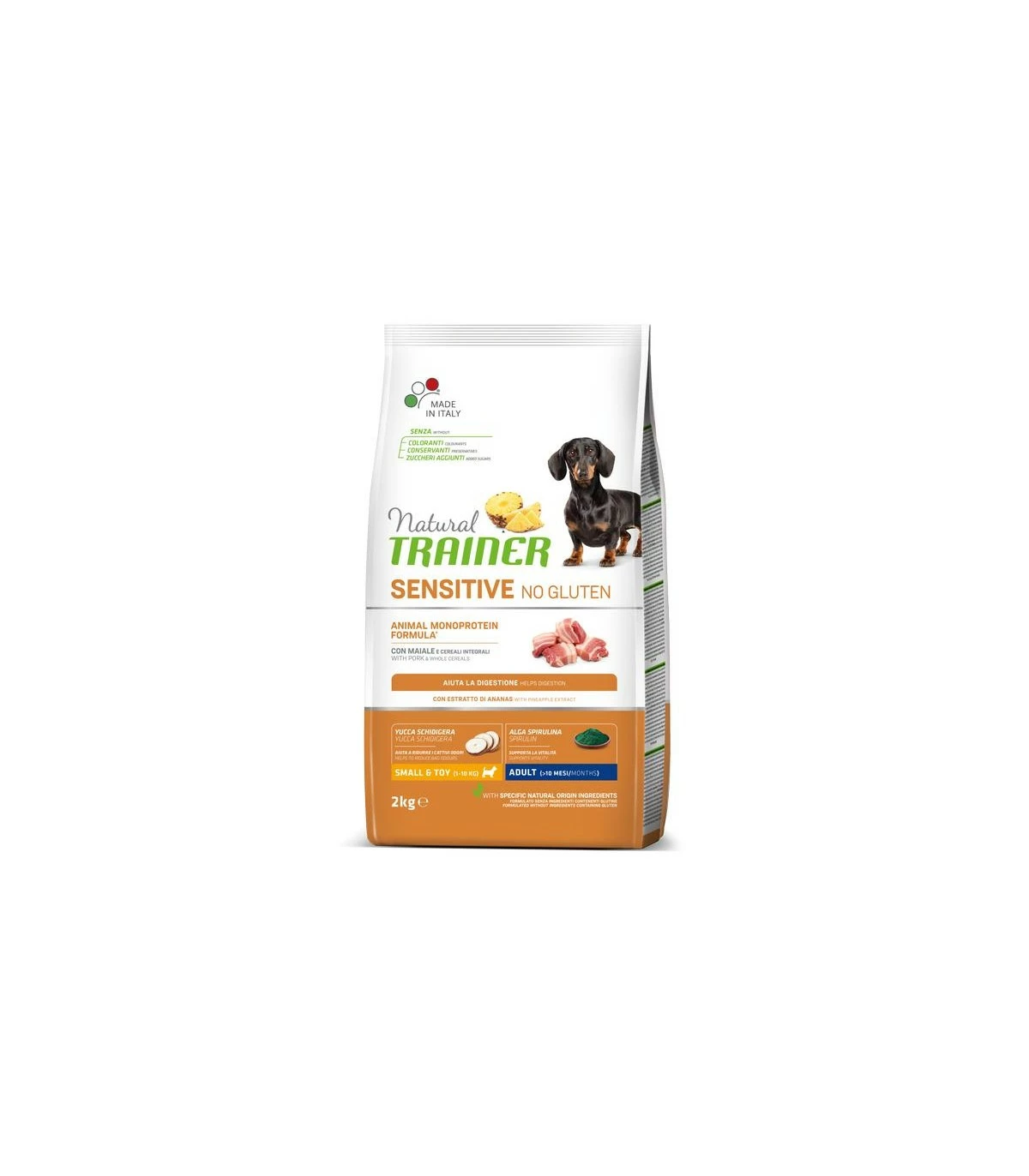 Natural Trainer Sensitive No Gluten Cane Small & Toy Adult Maiale 2 Kg 3 Natural Trainer Sensitive No Gluten Cane Small & Toy Adult Maiale 2 Kg