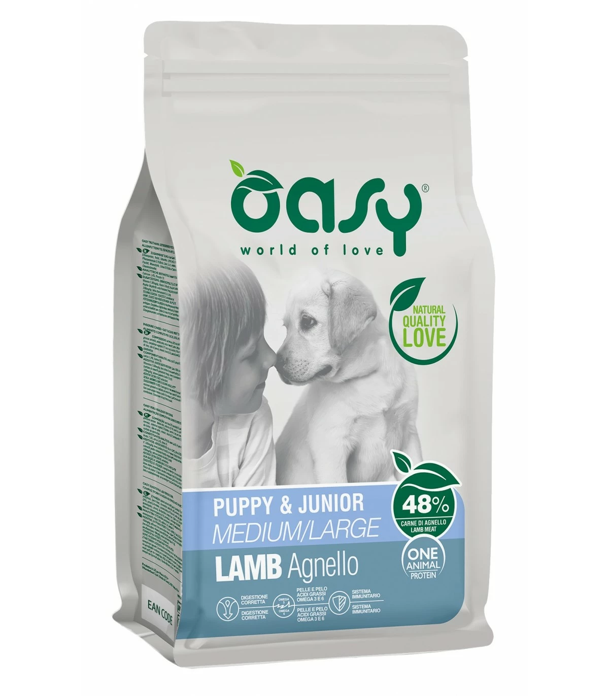 Oasy Cane Puppy & Junior Medium Large Agnello 2,5 Kg 3 Oasy Cane Puppy & Junior Medium Large Agnello 2,5 Kg