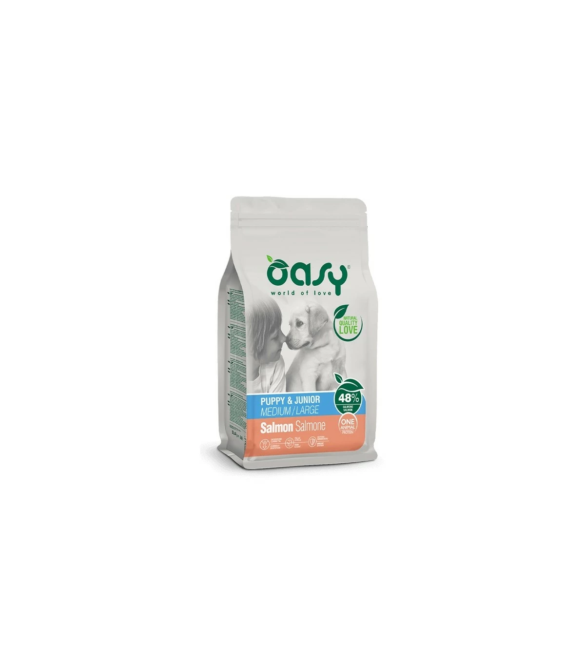 Oasy Cane Puppy & Junior One Protein Medium & Large Salmone 2,5 Kg 3 Oasy Cane Puppy & Junior One Protein Medium & Large Salmone 2,5 Kg