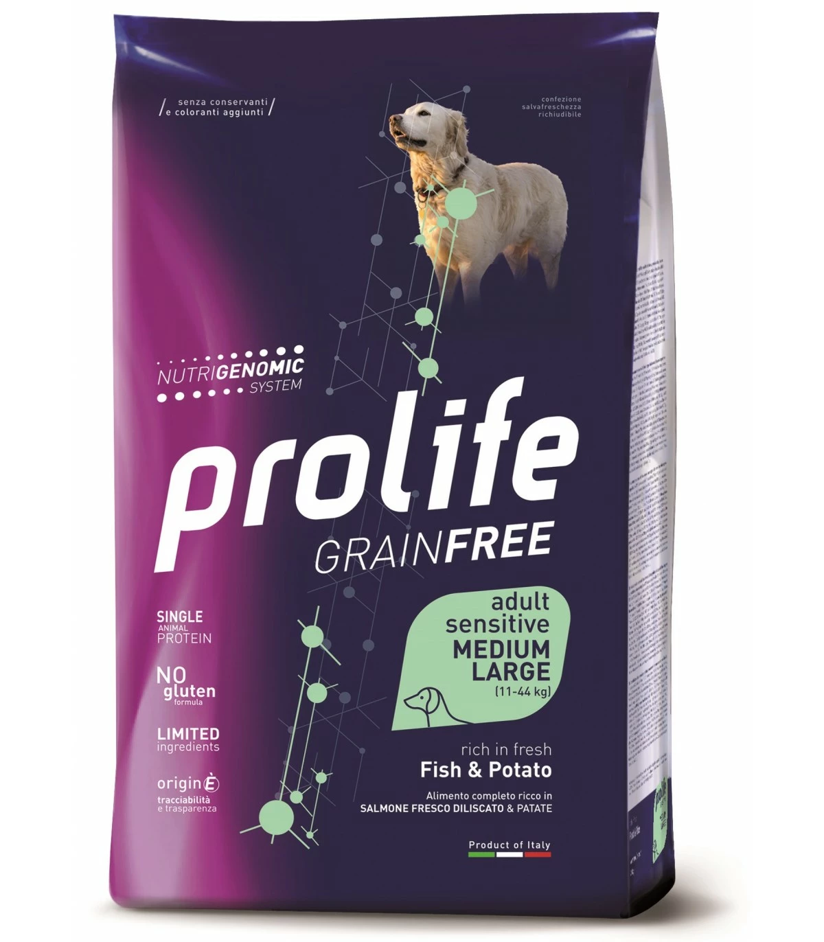 Prolife Cane Grainfree Adult Sensitive Pesce & Patate Medium Large 2,5 Kg 3 Prolife Cane Grainfree Adult Sensitive Pesce & Patate Medium Large 2,5 Kg