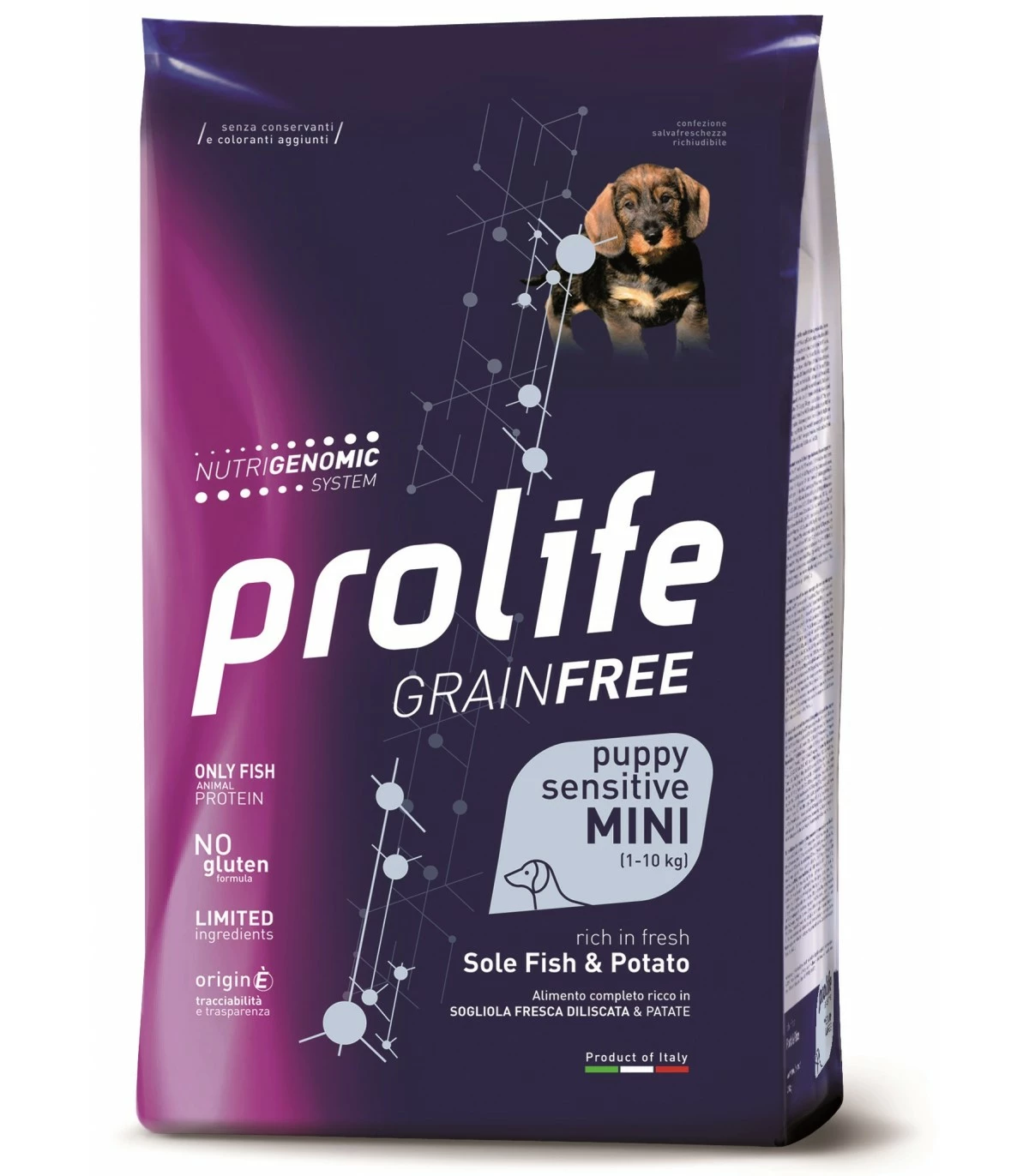 Prolife Cane Grainfree Puppy Sensitive Sogliola & Patate Mini 2 Kg 3 Prolife Cane Grainfree Puppy Sensitive Sogliola & Patate Mini 2 Kg