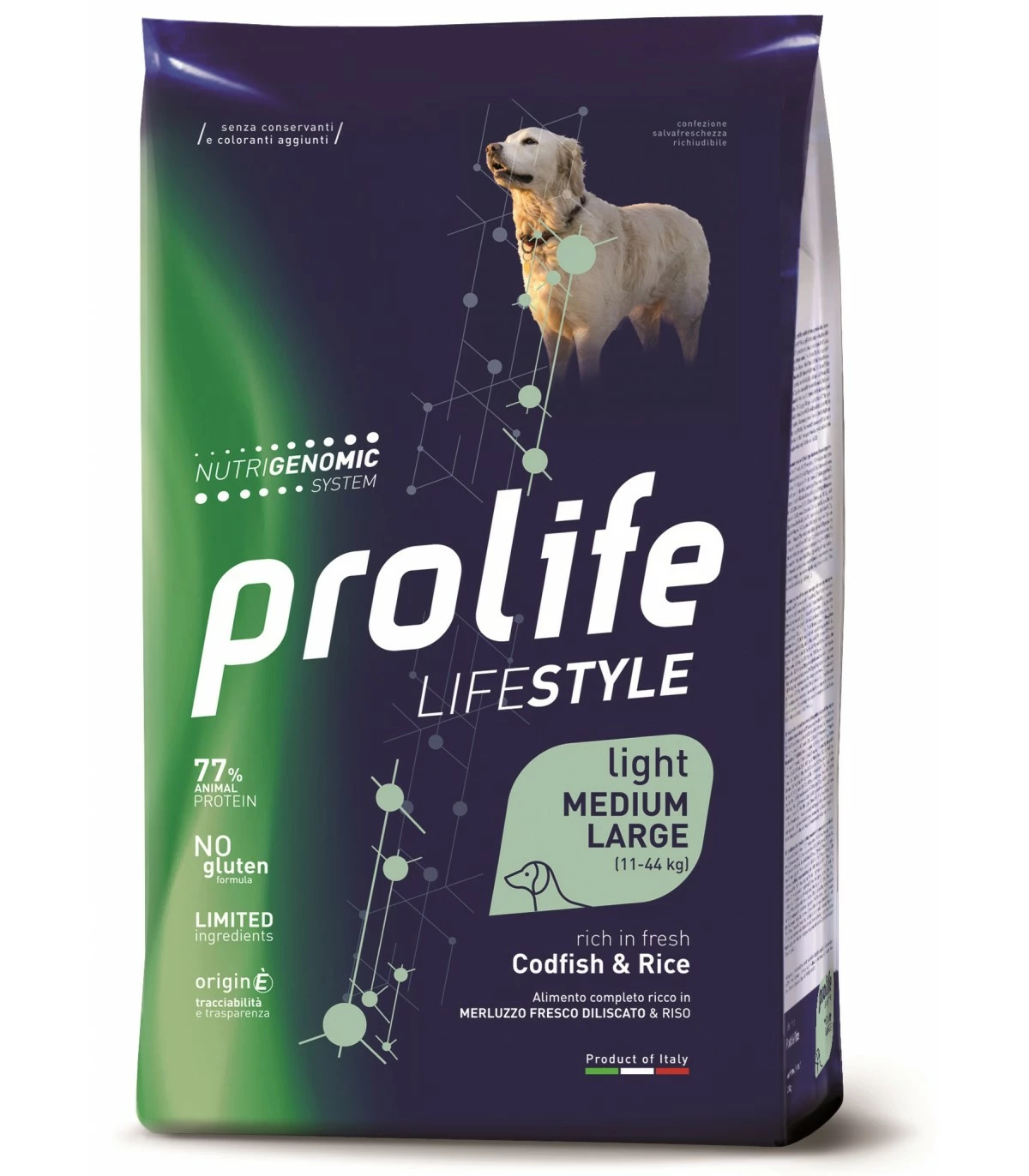 Prolife Cane Lifestyle Light Merluzzo & Riso Medium Large 2,5 Kg 3 Prolife Cane Lifestyle Light Merluzzo & Riso Medium Large 2,5 Kg