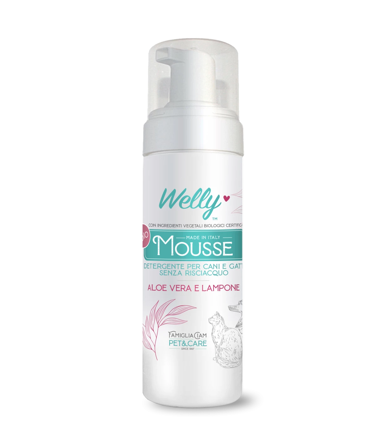 Welly - Famiglia Ciam Pet & Care Welly Bio Mousse Detergente Cani E Gatti Aloe Vera E Lampone 150 Ml 3 Welly - Famiglia Ciam Pet & Care Welly Bio Mousse Detergente Cani E Gatti Aloe Vera E Lampone 150 Ml